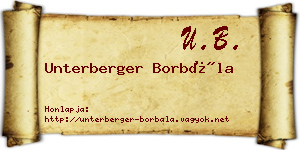 Unterberger Borbála névjegykártya